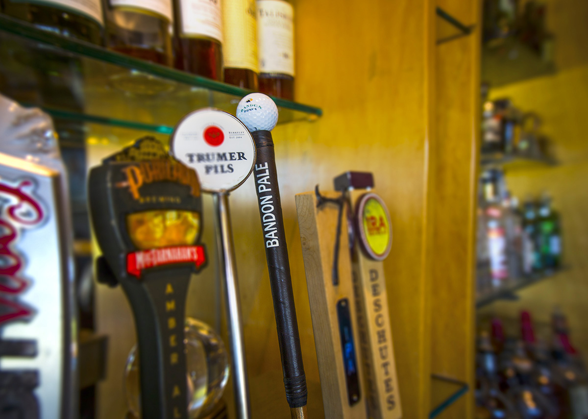 Beer taps at the Tufted Puffin